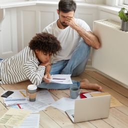 young couple showing frustration with creating diy will